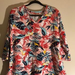 Jessica London V Neck Tropical Top